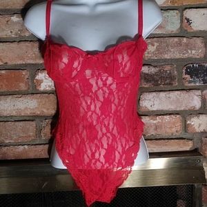 Victoria's Secret Red Teddy Size L Vintage